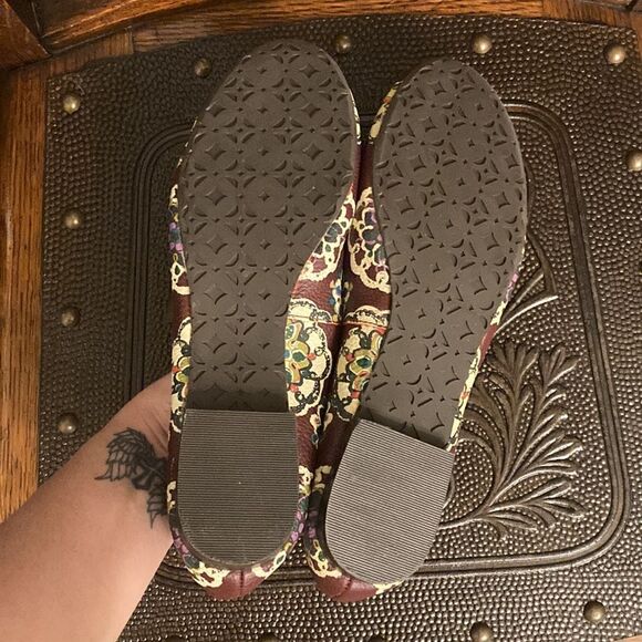 Fossil Ballet Floral Leather Flats - Picture 4 of 9